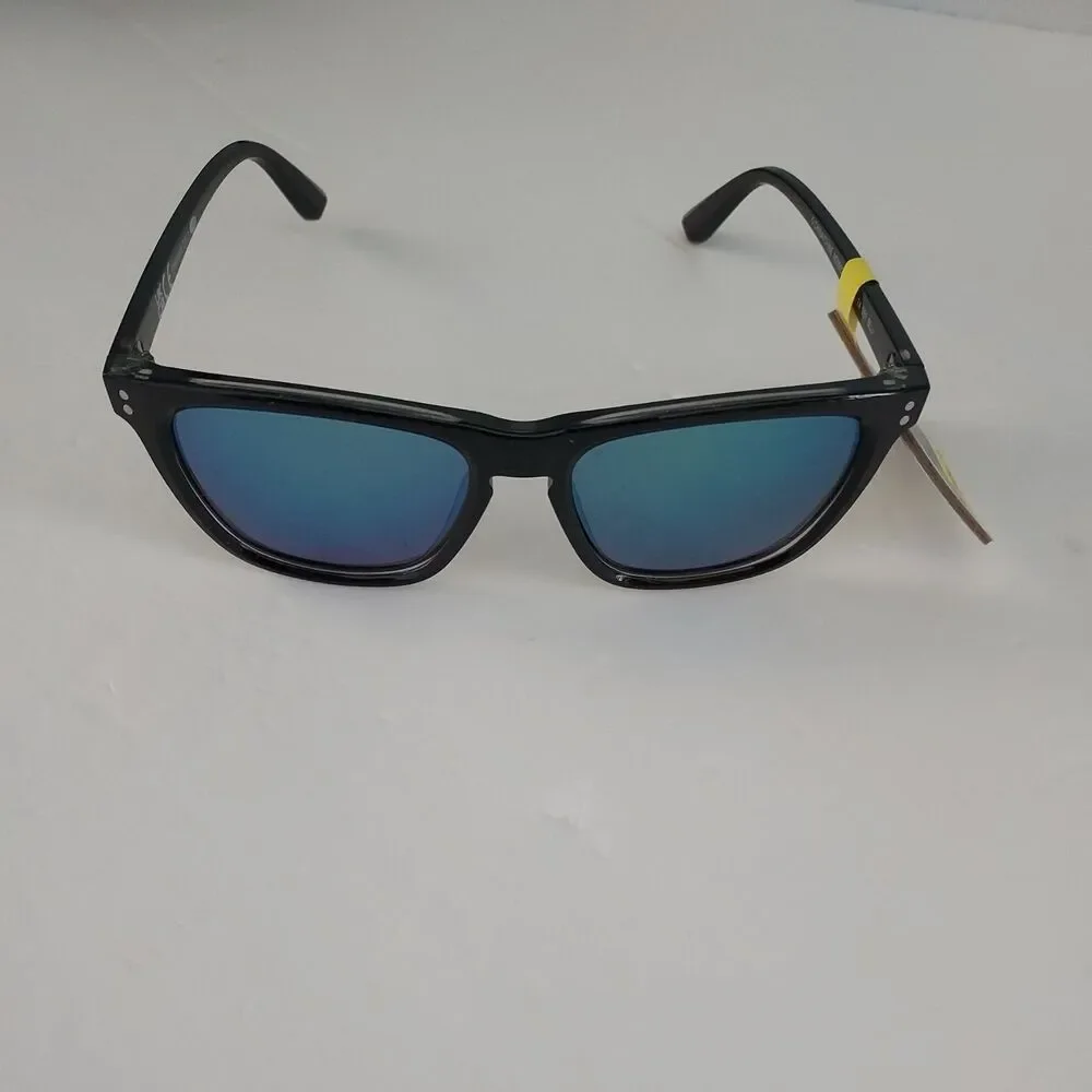 Foster Grant Polarized Sunglasses - Black Square Frames - Blue Lens - NEW